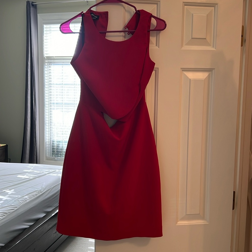 Red HOT front cut out and open back dress